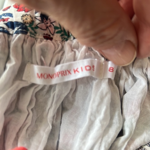 French Monoprix Kids Floral Cotton Skirt - Girls Size 6-8 - Picture 7 of 7